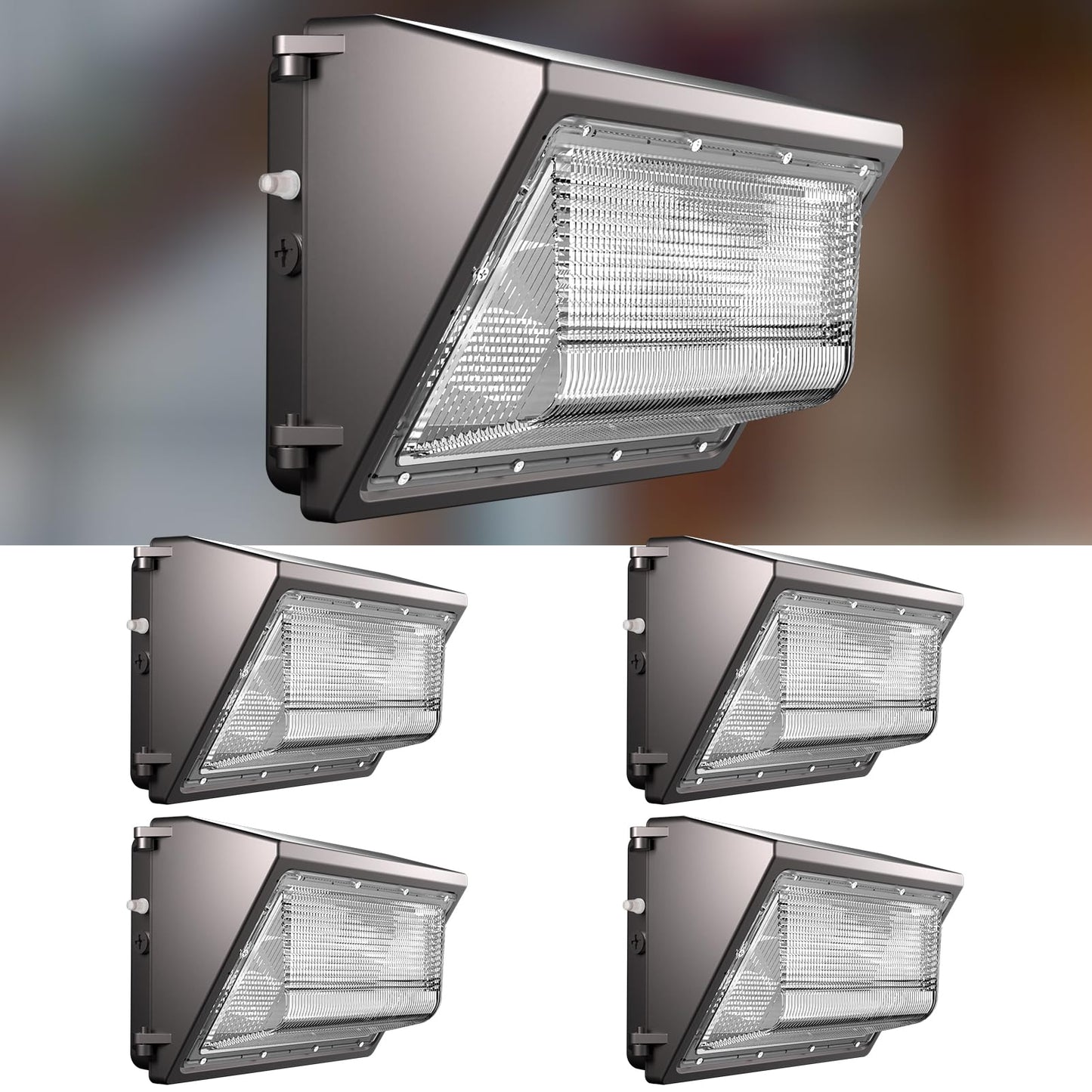 Lightdot 4Pack 250W Led Wall Pack Lights  100-277V Dusk To Dawn With Photocell | 37500Lm(150Lm/W) 5000K Ip65 Outdoor Exterior Lighting Fixture  Energy Saving|5-Yrs Warranty  Etl(Height:20-40Ft)