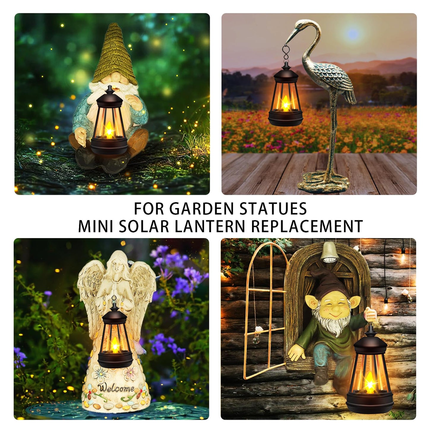 Mini Solar Lantern Lights Replacement For Outdoor Statue  Small Hanging Lantern Replacement  Waterproof Garden Decor Outdoor Lighting Decorative Lights For Yard Patio Lighting  Warm White  2 Pack