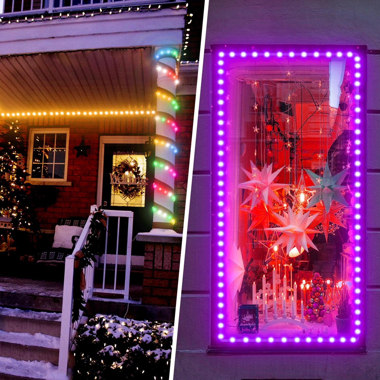 Shine Decor LED Rope Light, 32.8ft RGB Twinkle, Waterproof, Remote Control, Model MYH-Clear Rope-RGB-10M