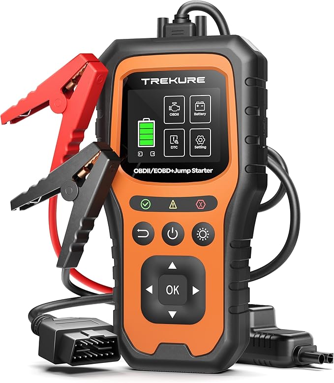 Car Battery Jump Starter with OBD2 Scanner 5000A, Car Battery Jumper Starter Portable (All Gas/10L Diesel), 12V Jump Box J...