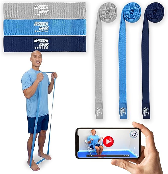 Beginner Bands Set of 6 by Justin Agustin – Specifically Designed for Total Beginners – Gentle Exercise Bands for Seniors...