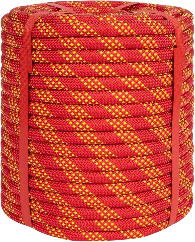 Lopevex 1/2 Inch Static Climbing Rope (150 Ft) - 9000lbs High Strength Arborist Bull Rope for Tree Pulling, Rigging & Rapp...