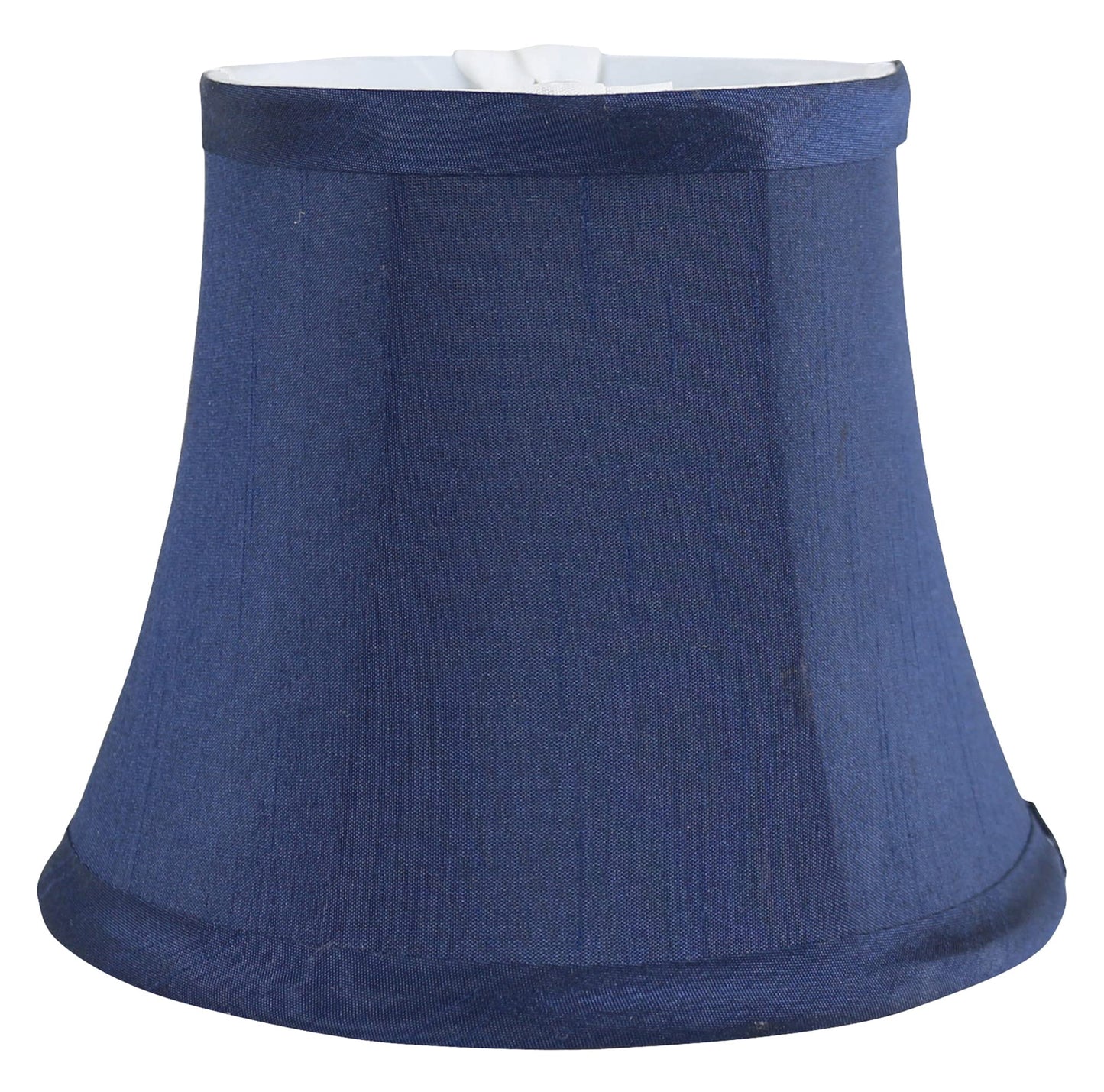 Meriville Blue Faux Silk Chandelier Lamp Shades, Set Of 2, Softback Bell Shape, Clip-On Fitter For Candelabra Bulbs, 4 X 6 X