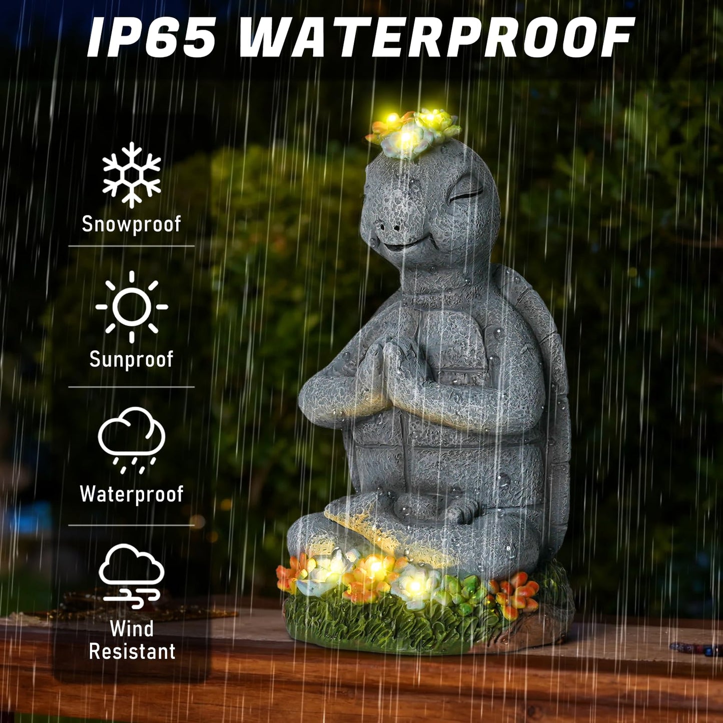 Pohabery Solar Turtle Decor Garden Turtle Figurines With Led Light Birthday Gifts For Women Turtle Outdoor Decor For Patio Yard Garden Home Decor