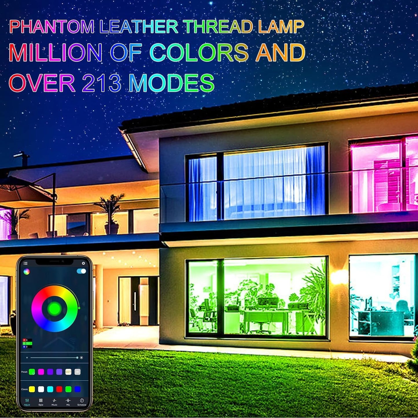 Honche Smart LED Fairy String Light USB 10M Rainbow Waterproof Remote Control