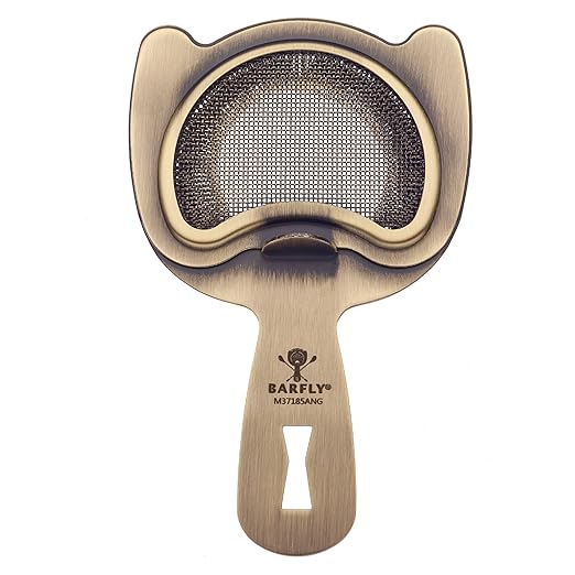 Barfly Fine Mesh Spring Strainer, Antique Gold