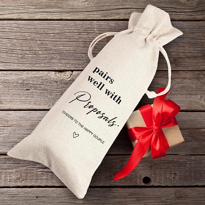Maydvdv Engagement Wine Bag|Engagement Gifts for Her|Engagement Gift Ideas|Engagement Party Gifts for Couples|Wine Bag Decor Wine Bag(11MA05)