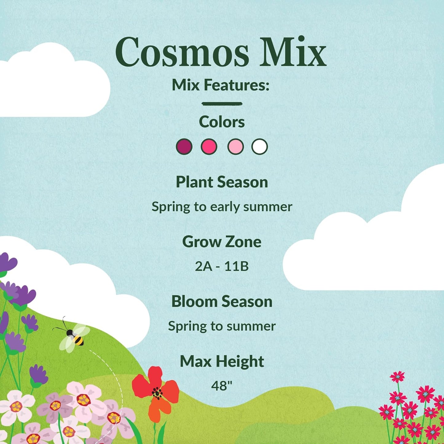 Ferry-Morse Cosmos Mix Bulk Flower Seeds, 1lb