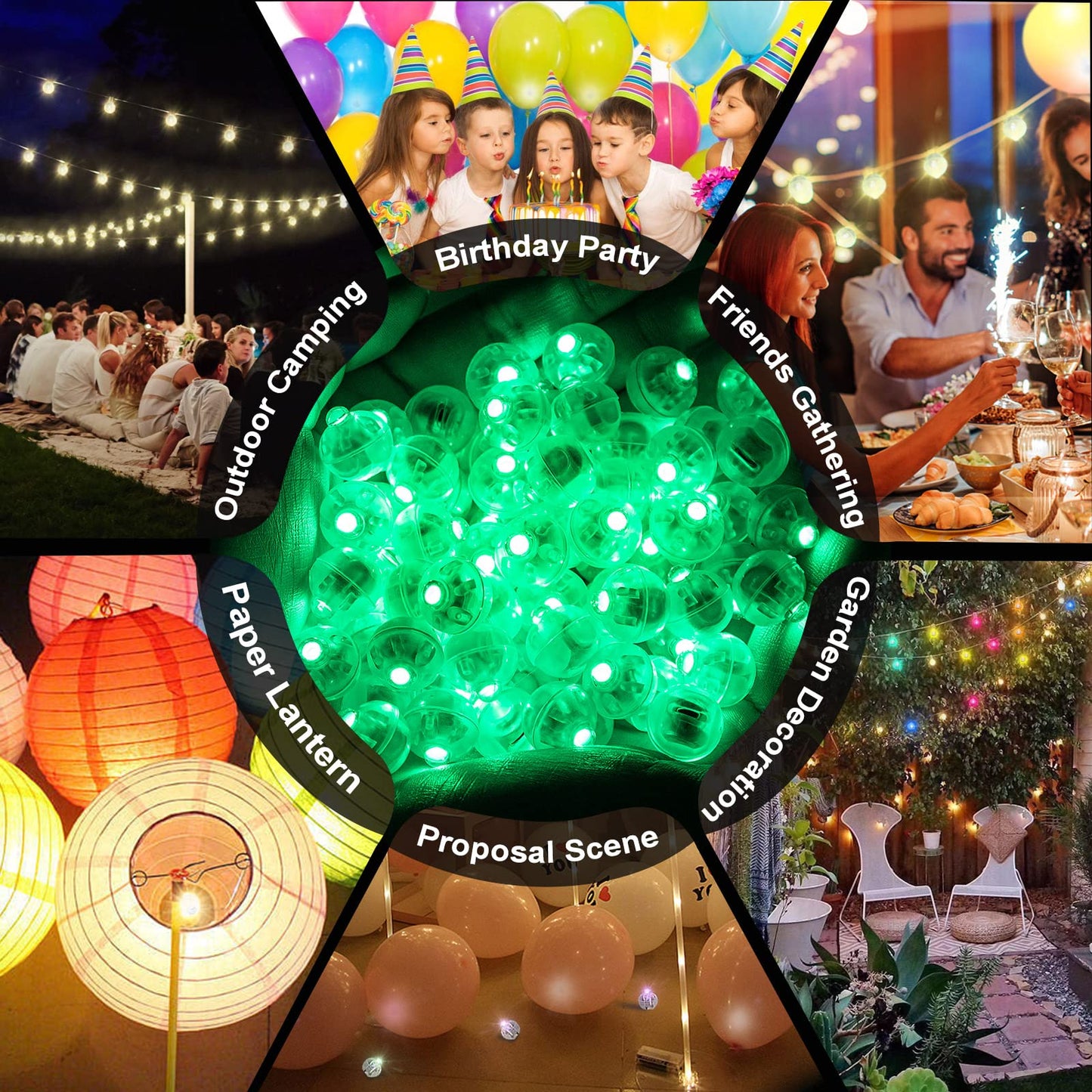 Aogist LED Mini Lights - 200PCS Green Balloon Lights for Indoor/Outdoor Events, Weddings, Parties, Halloween, Christmas, Model A01-Mini