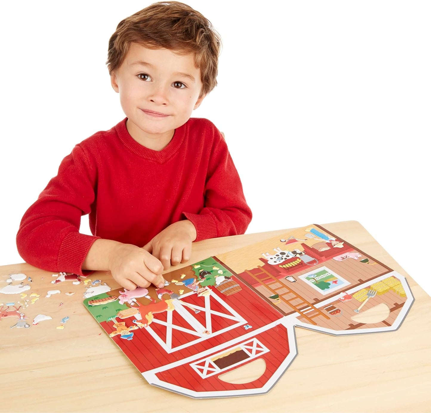 Melissa & Doug Puffy Sticker Play Set – On The Farm, 52 Reusable Stickers with 2 Fold-Out Scenes, Restickable Animal Arts and Crafts Activity Book for Kids Ages 4+ - FSC Certified