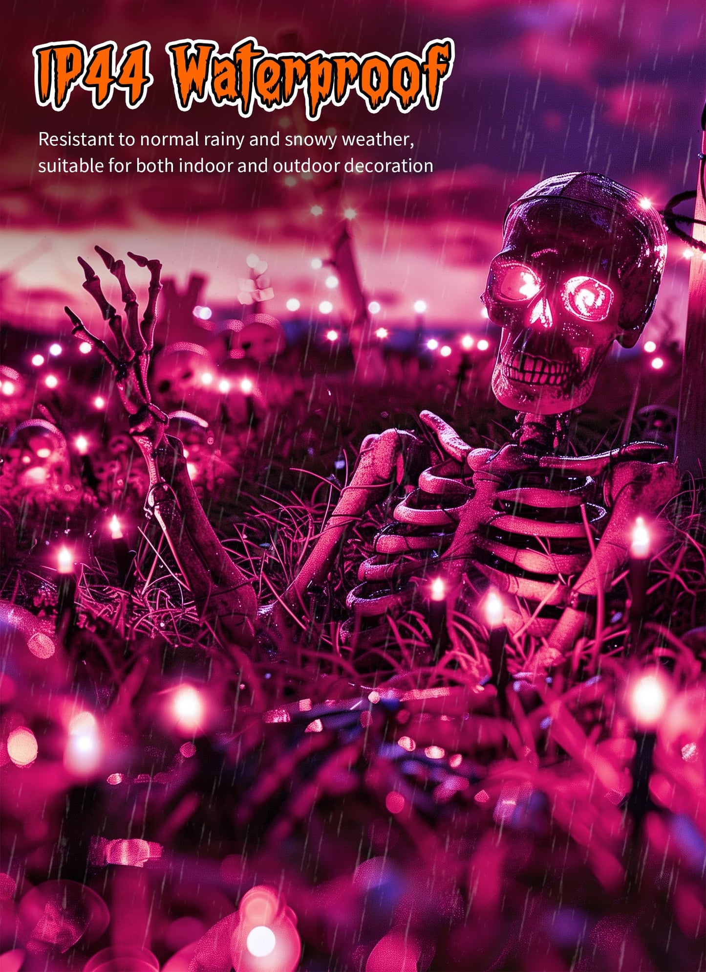 Brightown 2 Pack Purple Mini String Lights, 50 Count Each, 13 Feet, Incandescent Bulbs for Halloween Indoor Decoration