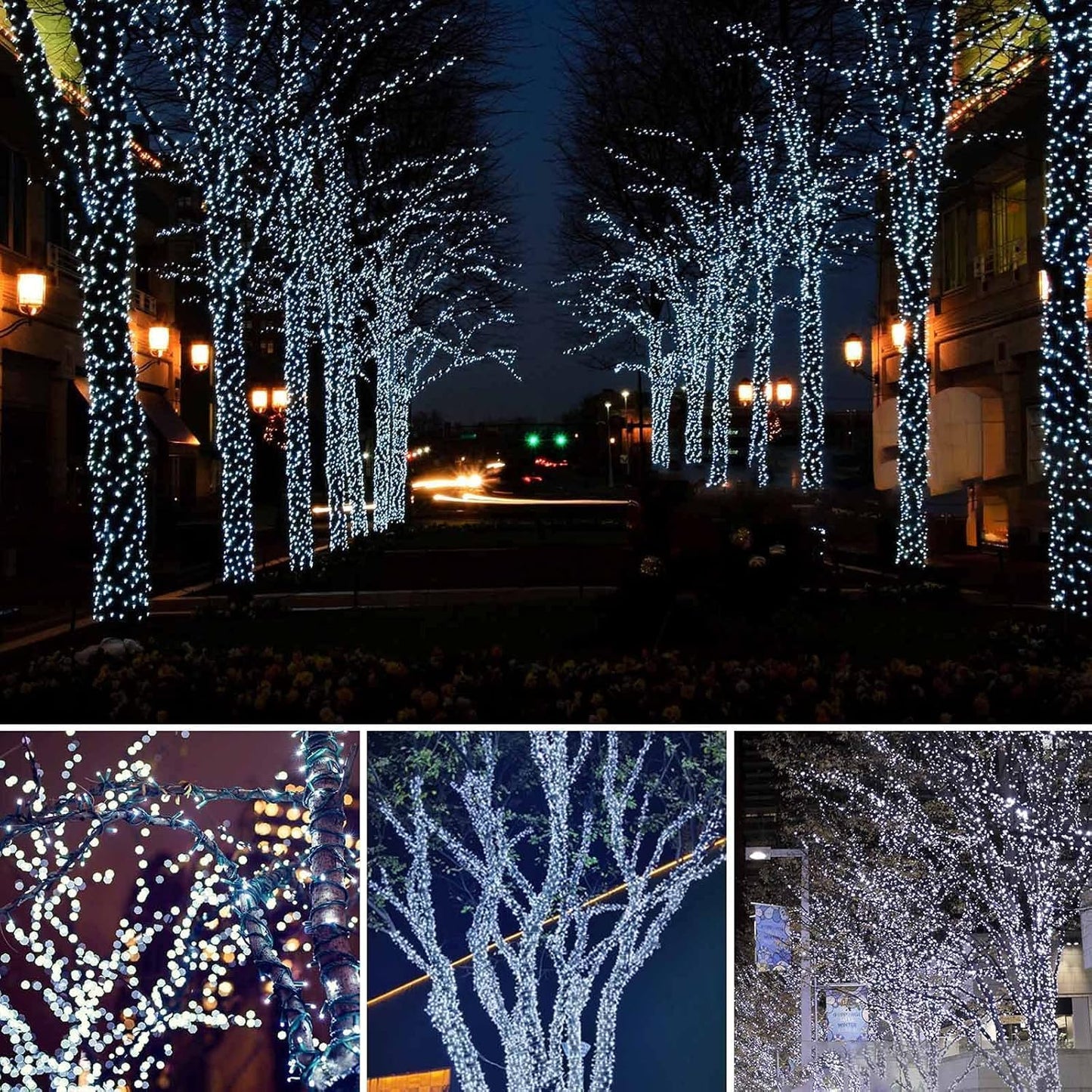 Albelt 4 Pack Solar String Lights, 480 LED, 170 FT, Waterproof, 8 Modes, Cool White, Model SSLGW