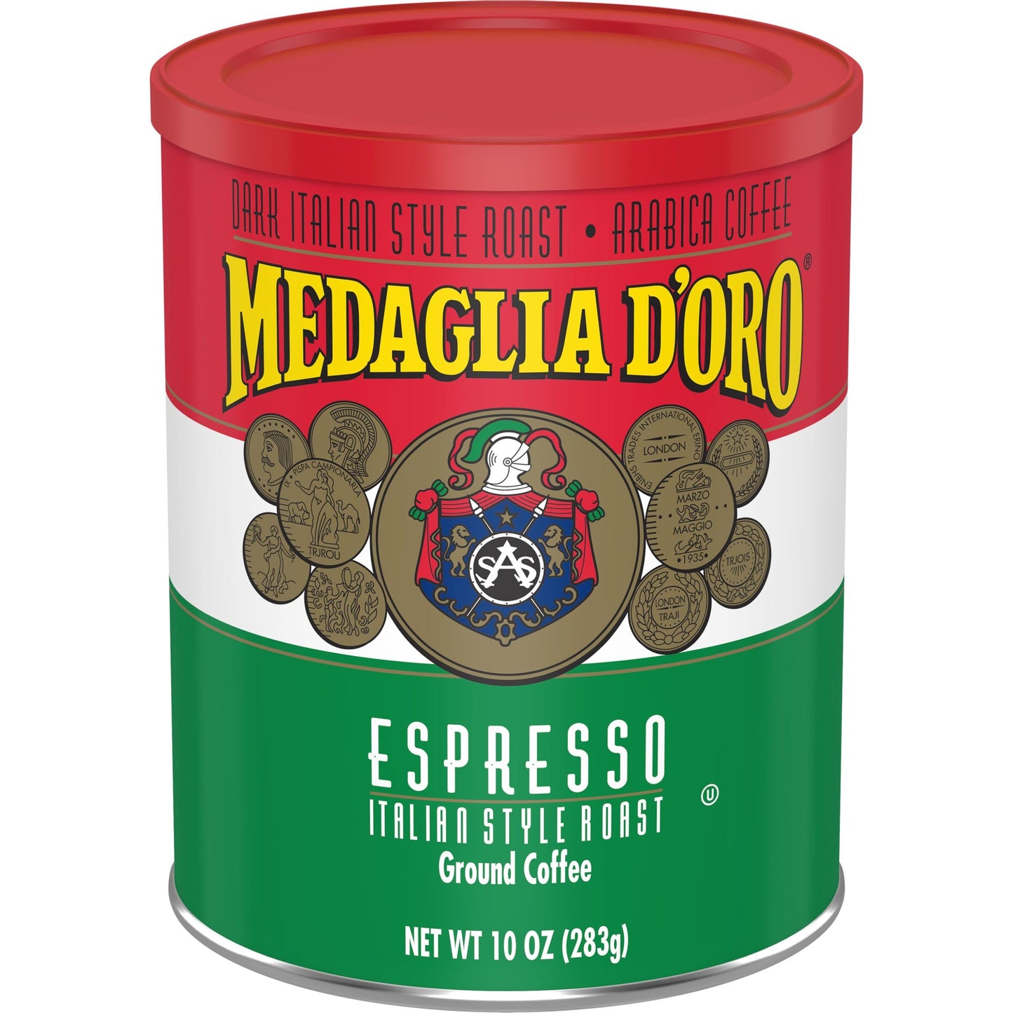 Medaglia D Oro Italian Roast Espresso Style Ground Coffee, 10 Ounces (Pack of 12)