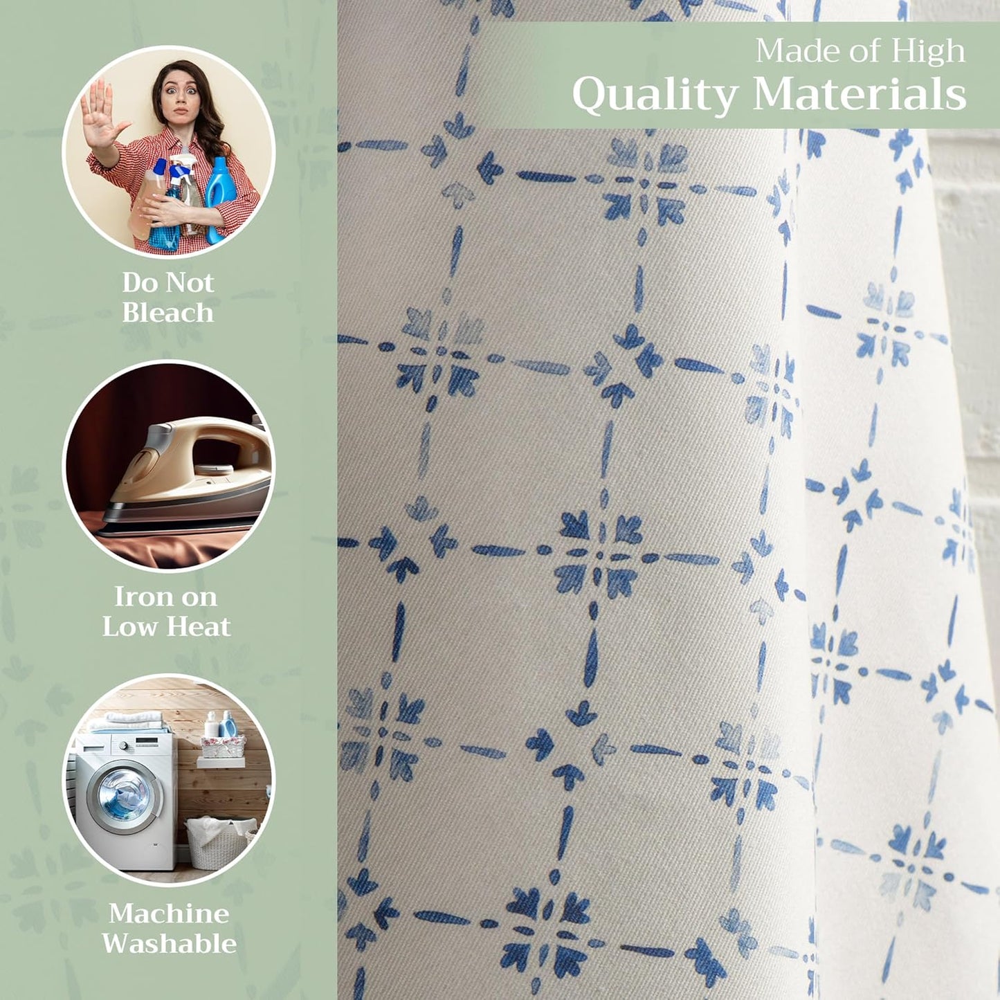 Maison d' Hermine Kitchen Towels Set of 3 100% Cotton 27.50" x 20" Reusable Cloth Tea Dish Towels Absorbent with Hanging Loop for Kitchen, Home, Dining, Cocktail Parties Spring/Summer (Faience)