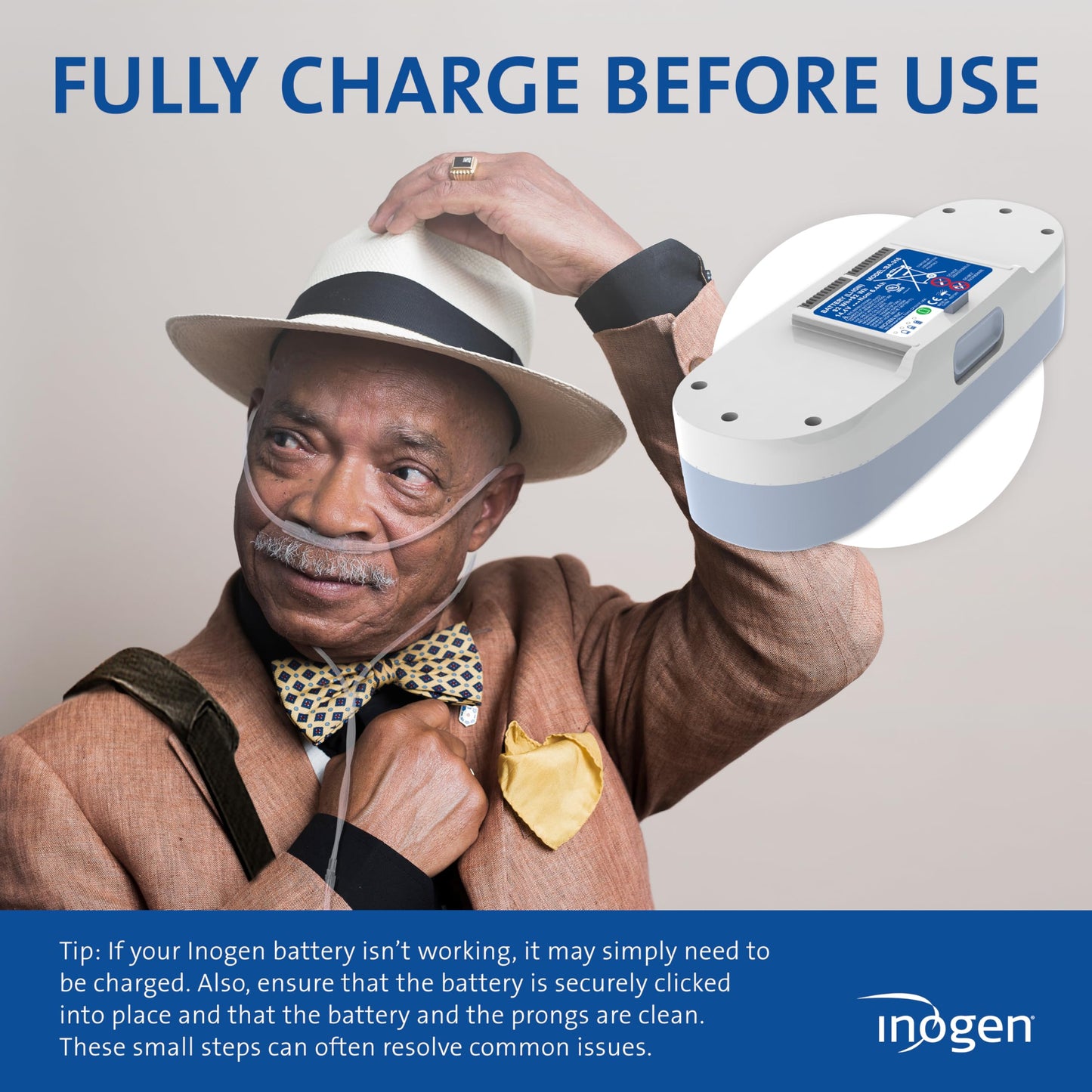 Inogen One G3 Extended (16-Cell) Battery - Portable Replacement Battery - for The One G3-2.3 lb. and 8.75 x 3.0 x 1.98 in.