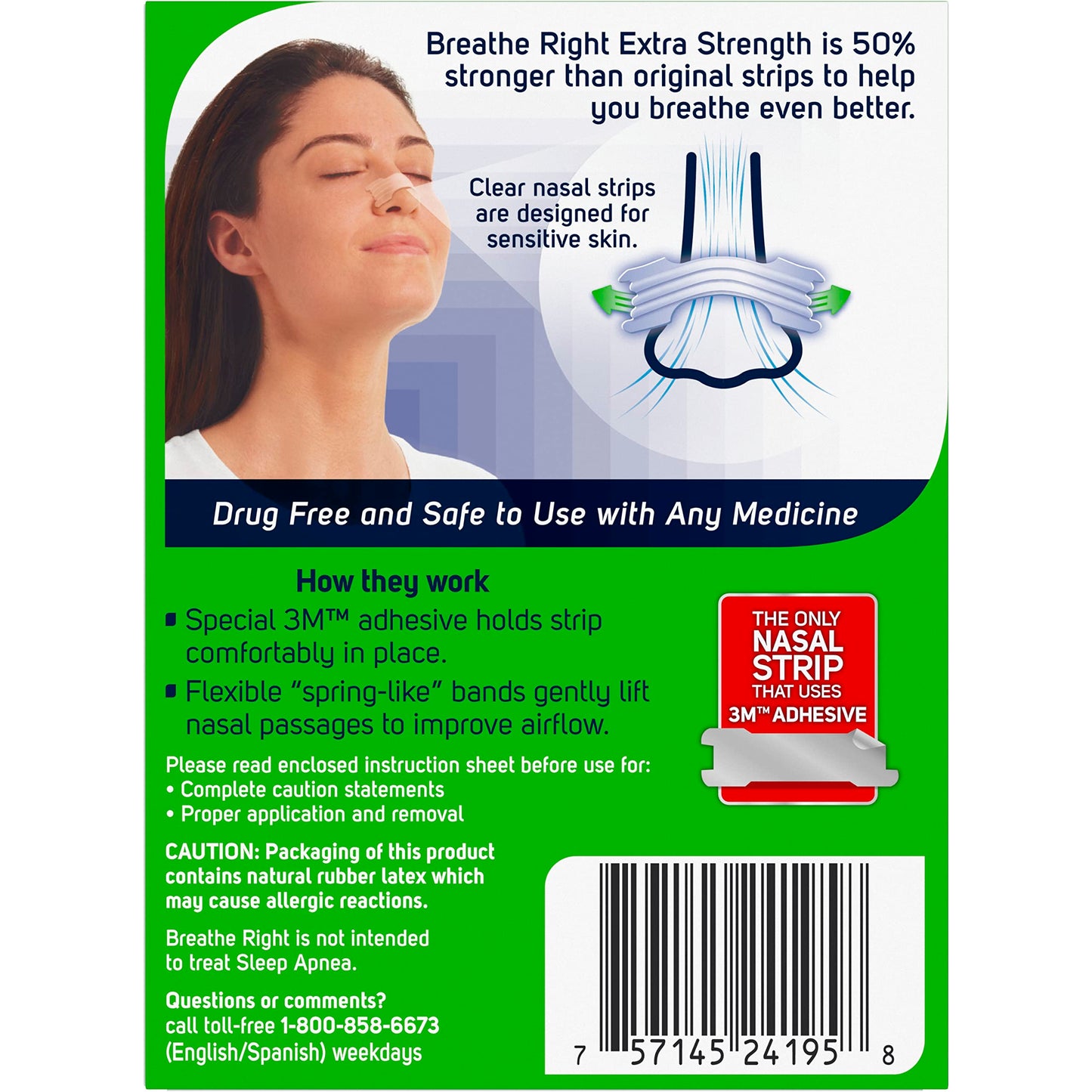 Breathe Right Extra Strength Clear Drug-Free Nasal Strips for Congestion Relief, 78 Count