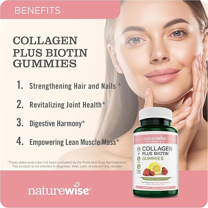 NatureWise Vitamin D3 5000IU (125mg) 360-Count + Collagen Gummies with Biotin & Vitamin C E, 60-Count - Bundle for Immune & Bone, Hair, Skin, Nails Support - Gluten Free, Soy Free, Non-GMO