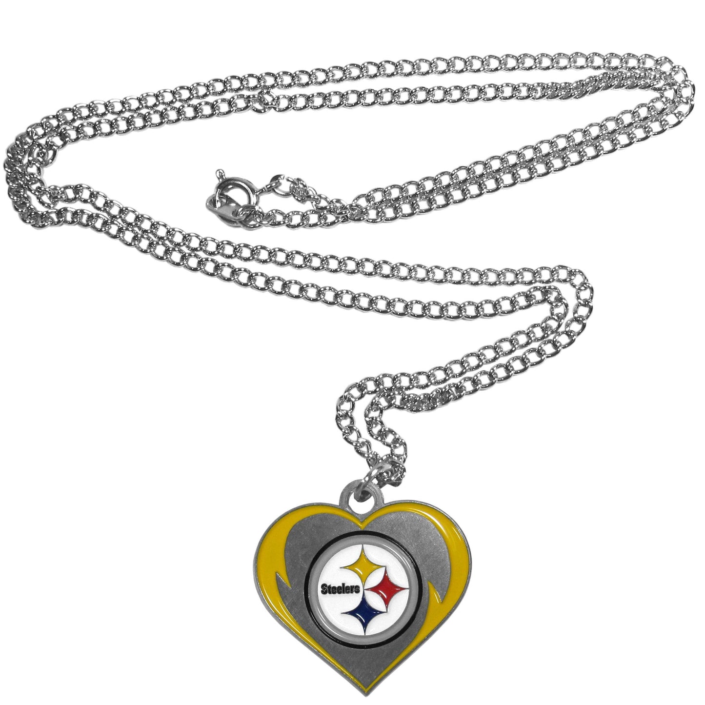 Siskiyou Sports NFL Pittsburgh Steelers Womens Heart Necklace, Team Color, 22 inch
