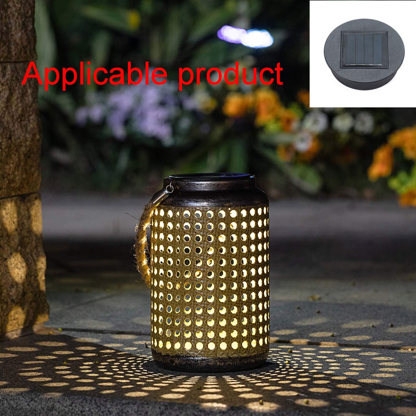 ORIGARDEN Solar Lantern Replacement Top, 4 Pack, Warm White, 3.15in Plastic Decorative Outdoor Lighting