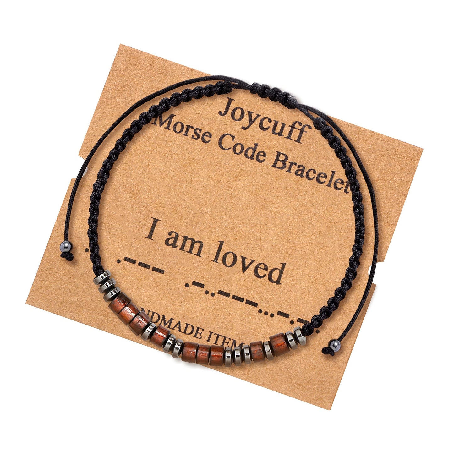 JoycuFF I Am Loved Morse Code Bracelets for Women Men Daughter Son Sister Friends Classmates Birthday Christmas Graduation Jewel