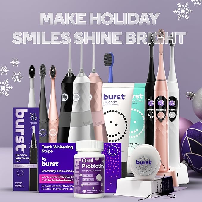 BURST Electric Water Flosser Replacement Tips (Perio/2 Pack) | for Fresh Breath & Healthy Gums | Plaque Removal Between Teeth, Braces & Dental Work