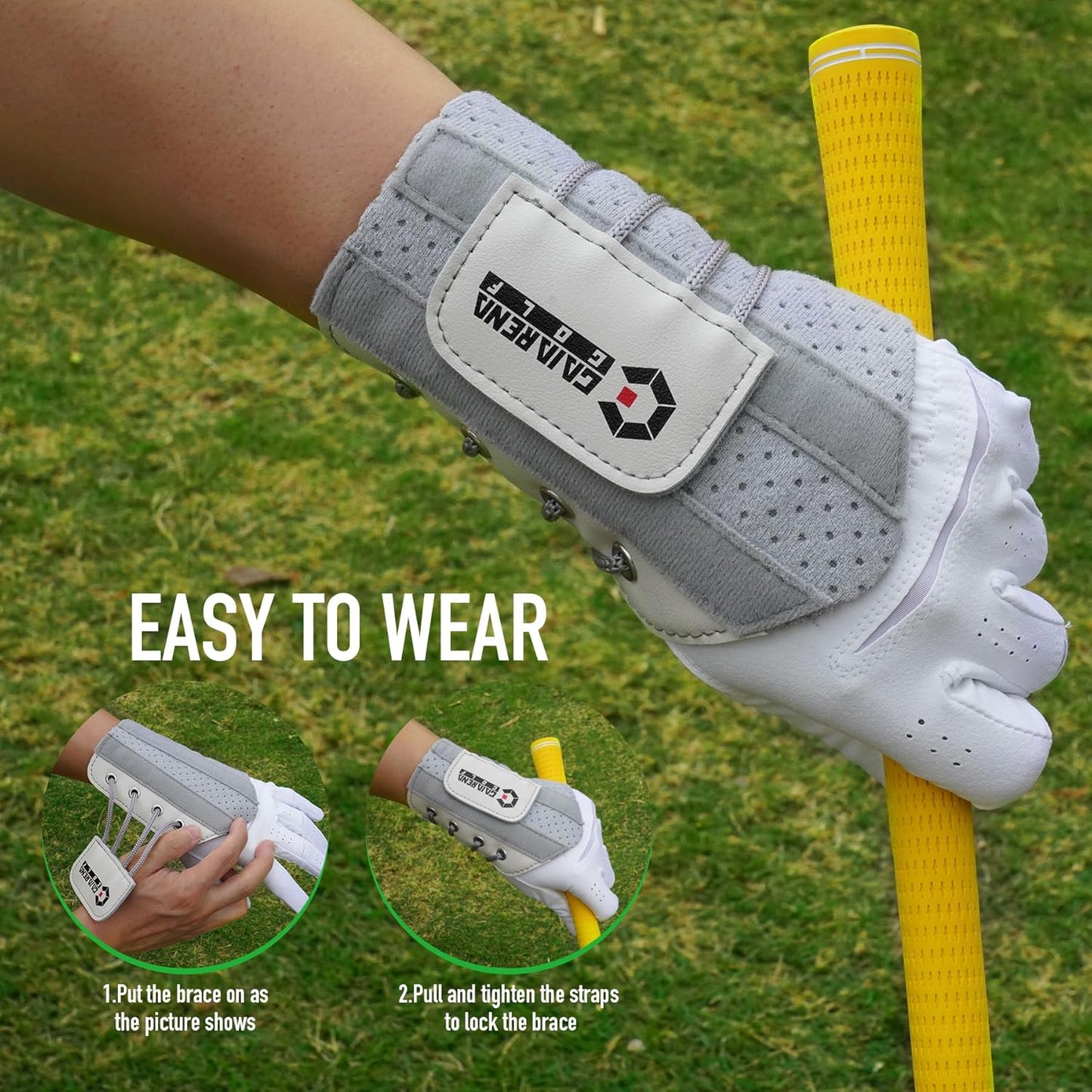 GAIARENA Golf Wrist Brace Wrist Hinge Swing Aid, Efficient Golf Swing Training Equipment to Correct Wrist’s Angle & Develop Muscle Memory for Beginner Golfers
