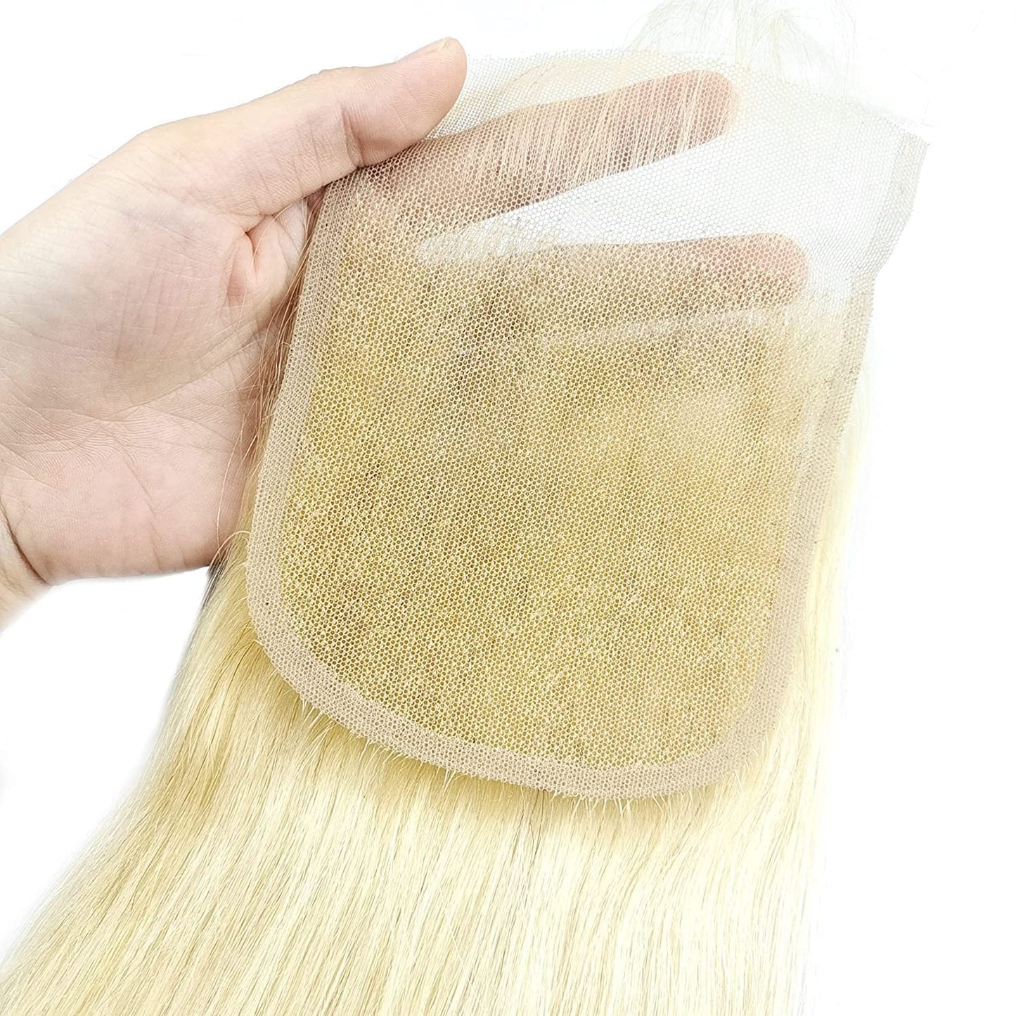 613 Closure Straight 4x4 Transparent HD Lace Closure Blonde Closure 12A Brazilian Virgin Remy Human Hair Extension 100% Russian