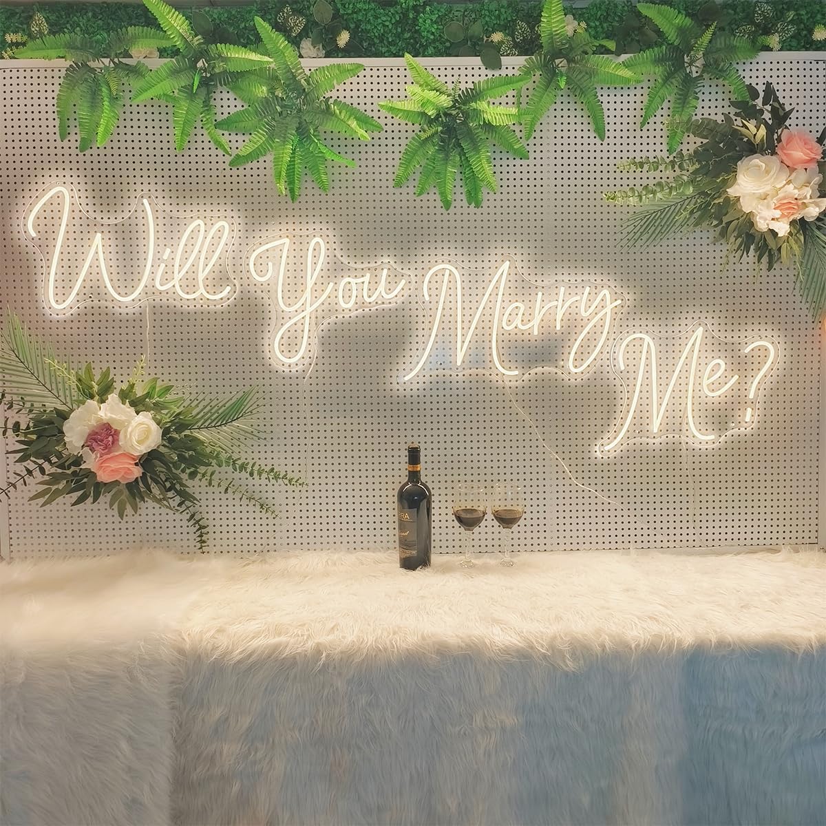 Goolsee Neon Sign for Wedding Proposal, Warm White LED, 72x11.4 Inch Acrylic Wall Decor