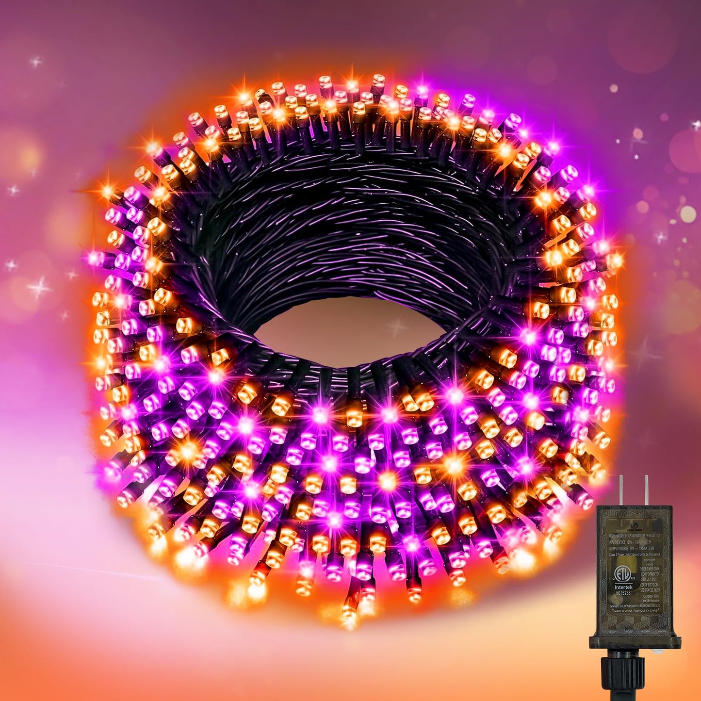 Nisocy 200 Led String Lights Outdoor Waterproof - Purple Orange Fairy Lights With Plug  Connectable Christmas Tree Lights For Patio  Garden  Bedroom  Wedding  Party  Decor (66Ft)