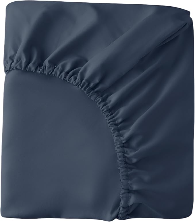 HBHLFZ Crib Sheets for Boys, Girls, 28x52 Inch Fitted Crib Sheet - 8 Inch Deep Pocketed Fixed Sheet - Soft and Comfortable Microfibre - Fits Standard cot and Toddler mattresses, Dark Blue