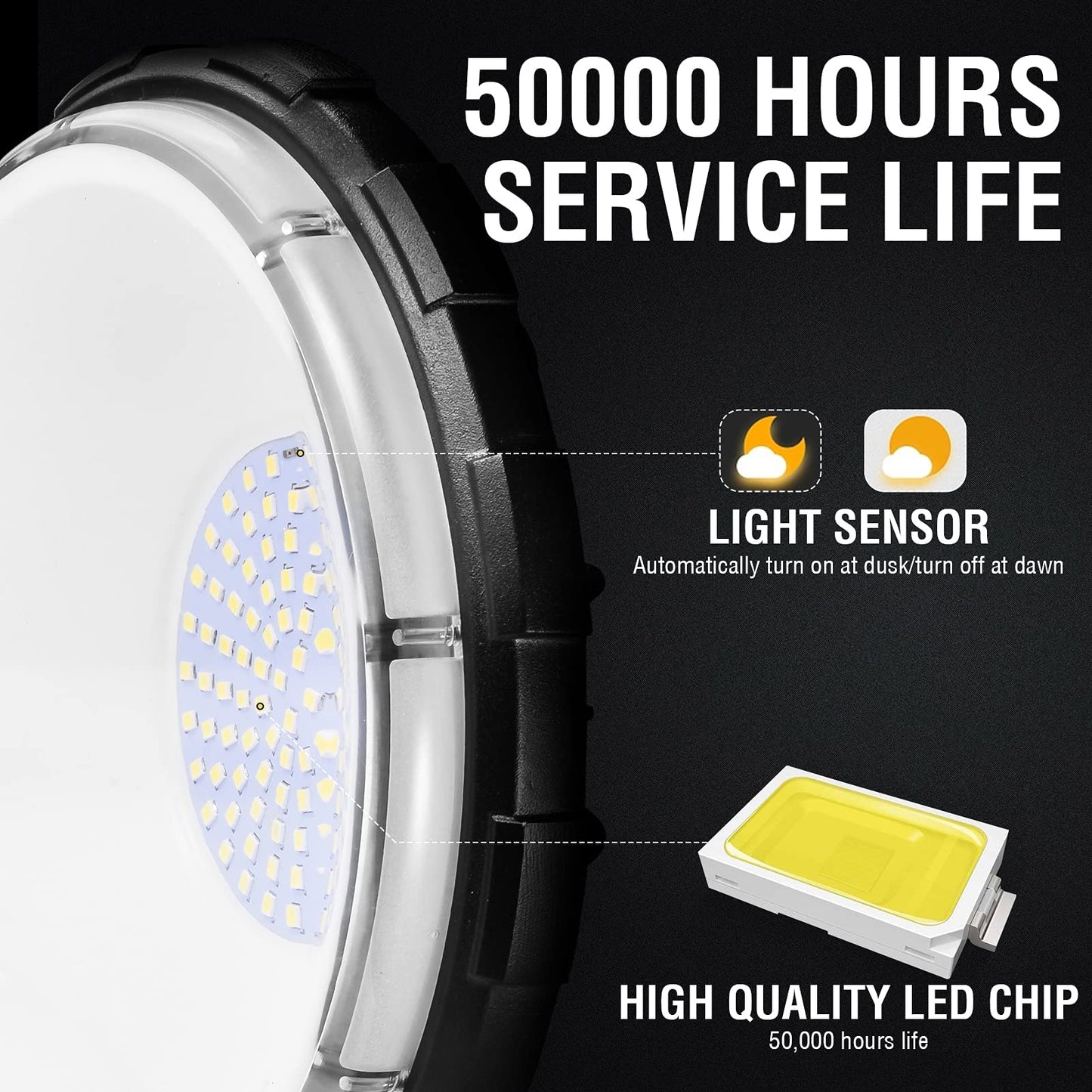 Viugreum 100W Led Barn Light, Dusk To Dawn, 12000Lm, Ip65 Waterproof, 5000K Daylight, 2 Pack, Aluminum, Model Zt