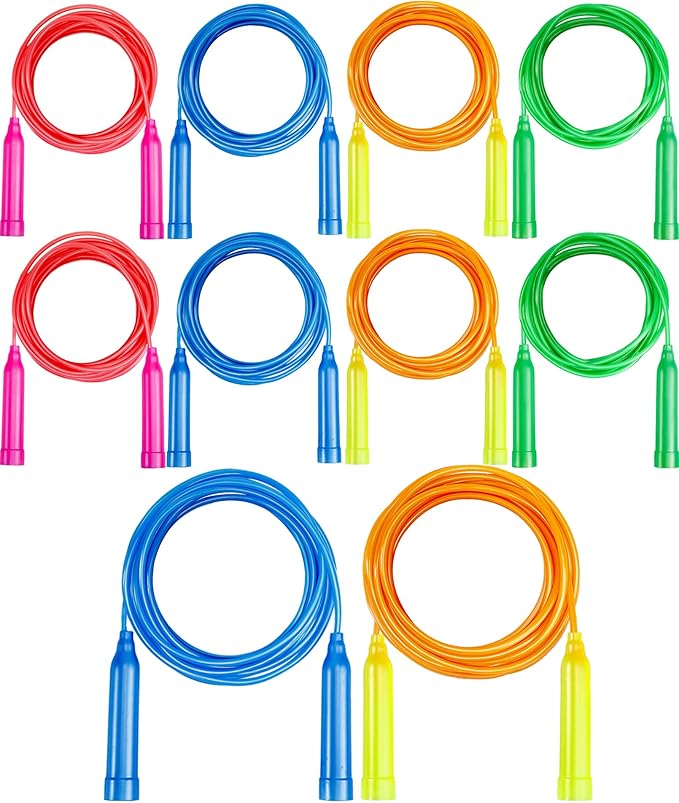 Erinnmy Kids Jump Rope,7.2 ft Colorful Outdoor Jump Ropes,Plastic Jumping Ropes,Adjustable Skipping Rope for Kids Party Fa...