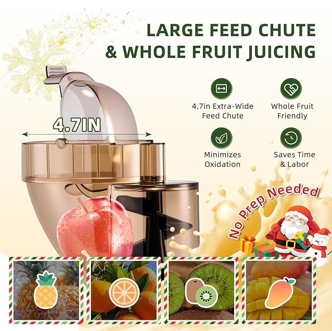 Commercial 300W Cold Press Juicer Machines - Dual Outlet for Juice & Pulp, High Yield, Masticating Juicers, Heavy Duty Stainless Steel, Quiet Motor, Easy Clean for Restaurants, Bars