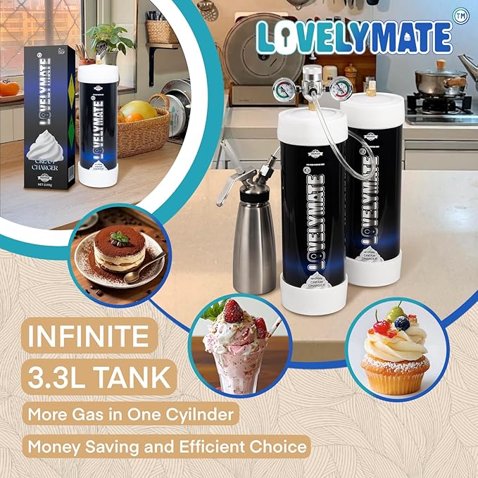 3.3L / 2000G Food-Grade Steel Cylinder – Leakproof, Kitchen-Safe, Stainless Steel Compatible Kitchen Tools (2, original)