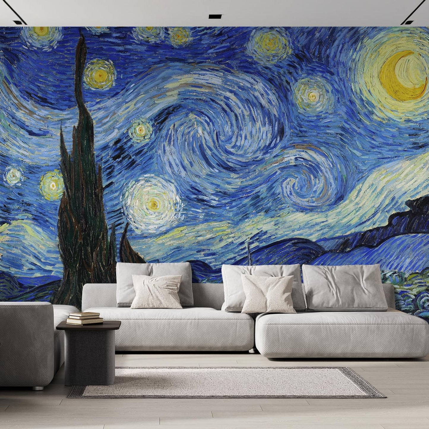 wall26 Starry Night by Vincent Van Gogh Dutch Impressionism 20th Century Artist Peel and Stick Large Wall Mural, Removable Wallpaper, Home Decor - 120x120 inches