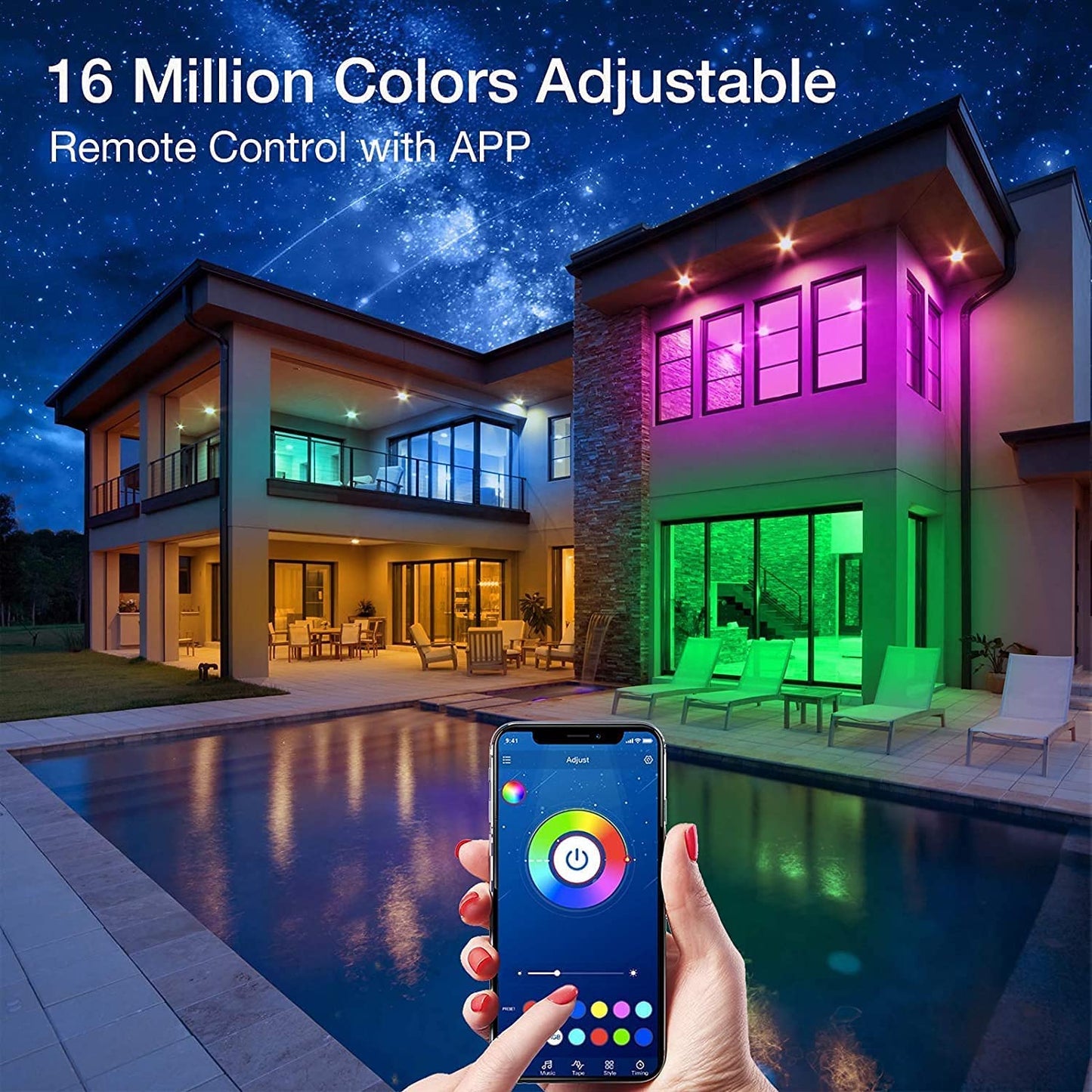 Dalattin Led Strip Lights 200Ft, Bluetooth Control, Color Changing, Music Sync, Multicolor, Vinyl Material, Aacf0241520W-Jaus0
