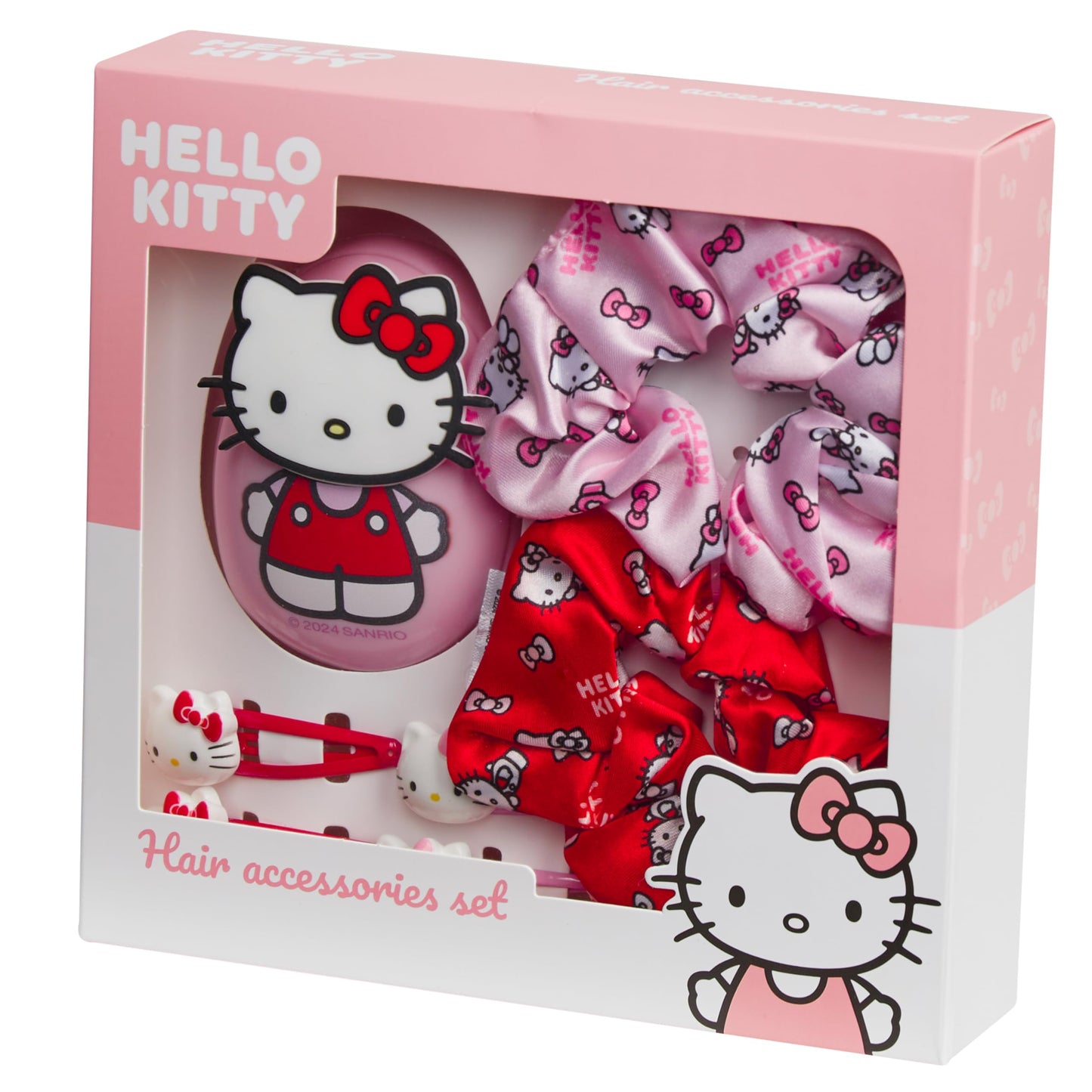 Hello Kitty Detangle Hair Brush for Women, Teenagers, and Girls, Kawaii Hair Accessories - Cute Gifts for Her (Hello Kitty Brush