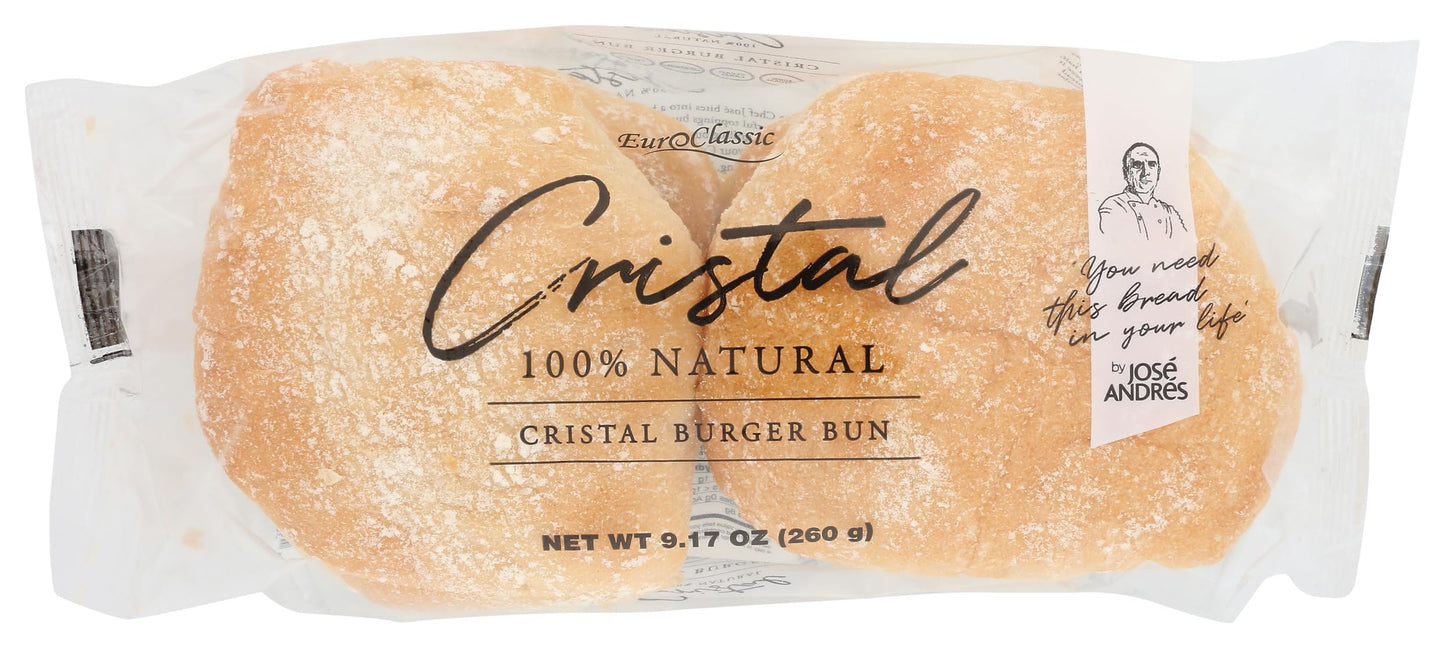 EURO CLASSIC IMPORTS Cristal Hamburger Bun 4 Count, 9.17 OZ