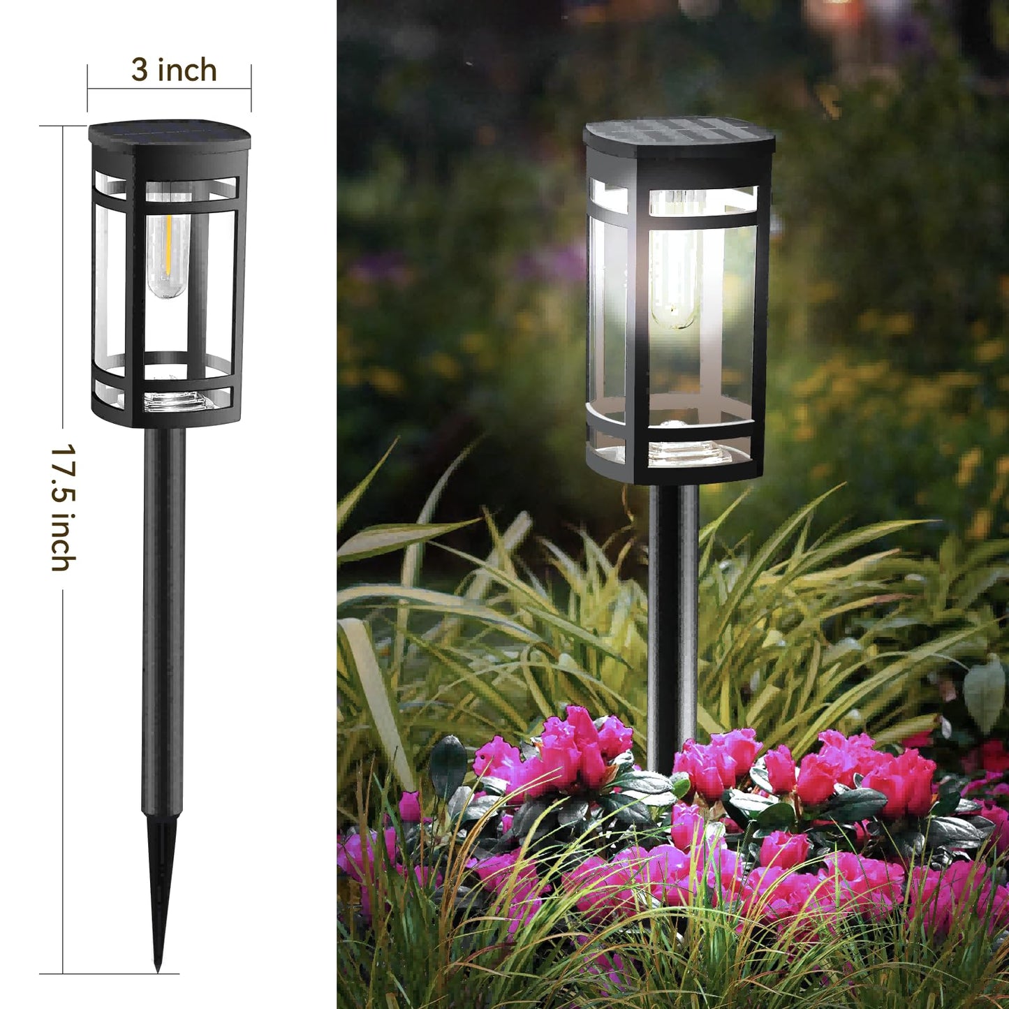 Excmark 8 Pack Solar Lights Outdoor Waterproof For Garden Pathway Walkway Driveway Yard Lawn Decorative Landscape Lighting. (Cool White Light  8)