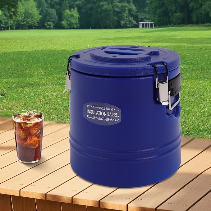 Eapmic 15.85Qt Insulated Food Container, Stainless Steel Container, 15L Commercial Soup Carrier 6 Hours Heat Preservation for Hot and Cold Food Storage Restaurant Canteen Home Lunch Use (Blue, 15L)