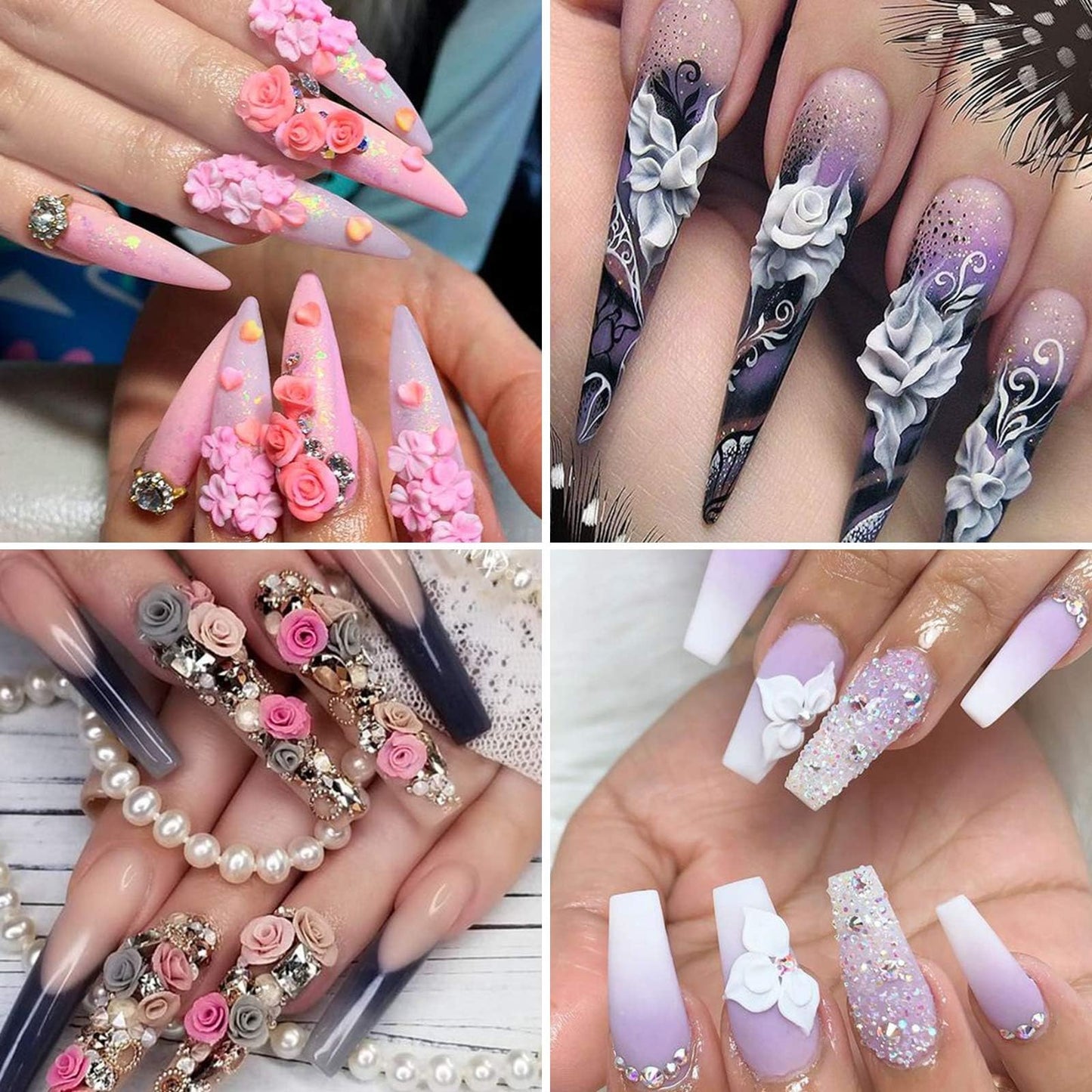 EBANKU 12 Colors Sculpture Painting Nail Gel Set, 3D Nail Carved Gel Sculpture Creative DIY Decoration Painting Glue with Tools,