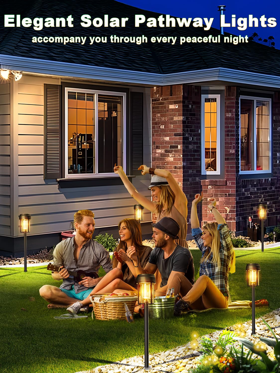 Ougele Solar Lights Outdoor 12 Pack  Bright Solar Pathway Lights Waterproof Ip65  Auto On/Off Solar Landscape Lighting 3000K For Garde Decor  Yard  Driveway  Patio  Walkway