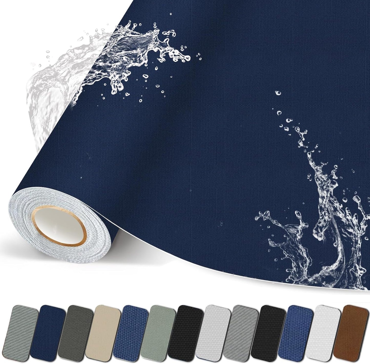 Canvas Repair Patch, 17X79 Inch Strong Sticky Fabric Repair Tape, Self-Adhesive Fabric Patch for Sofas, Tote Bags, Clothing, Car Seats, Furniture (Dark Blue, 17X79 Inch)