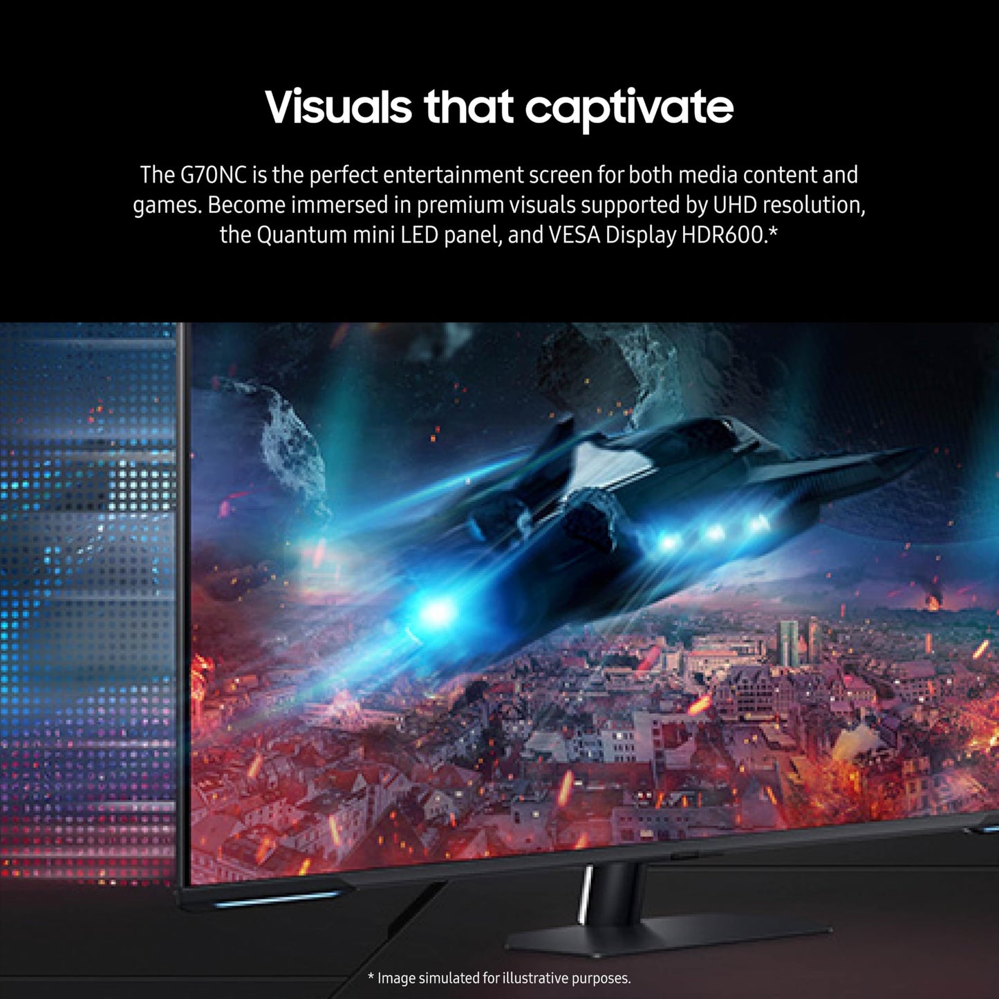 SAMSUNG 43" Odyssey Neo G7 Series 4K UHD Smart Gaming Monitor, 144Hz, 1ms, VESA Display HDR600, Quantum Matrix Technology, AMD FreeSync Premium Pro, LS43CG702NNXZA, Black