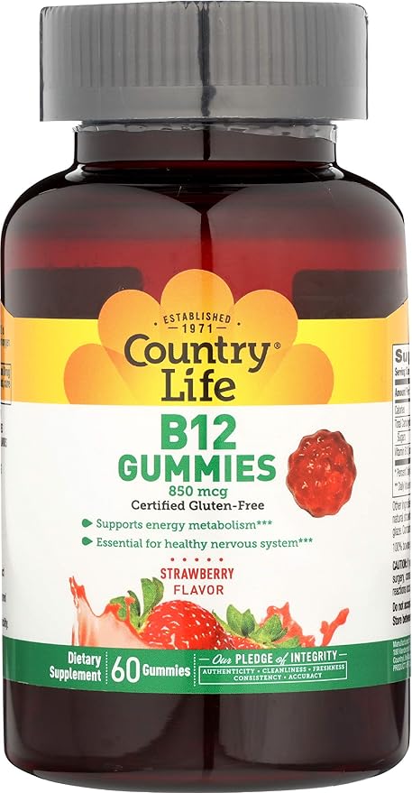 Country Life Gummies 850 Mcg 60 Chw B12, 60 CT