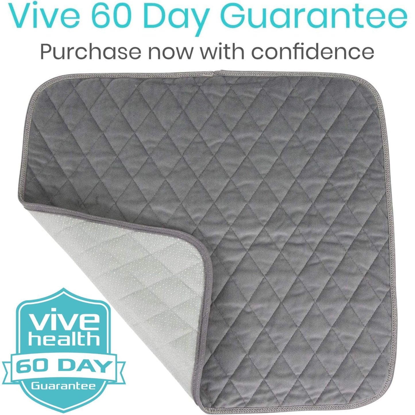 Sures Waterproof Chair Pads for Incontinence (22" x 21") - Washable, Waterproof Seat Protector - Chair Protector Seat Cover - Absorbent Pad for Bed, Seat, Car, Wheelchair & Recliner (Gray, 1 Pack)