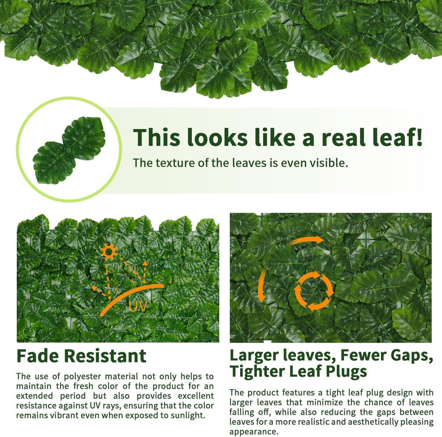 Jinwu Artificial Ivy Privacy Fence Screen (2 Rolls, Total 69x984 inch), Expandable Faux Privacy Fence with 79 pcs Zip Ties, Decoration for Outdoor Garden, Printed Monstera Leaf