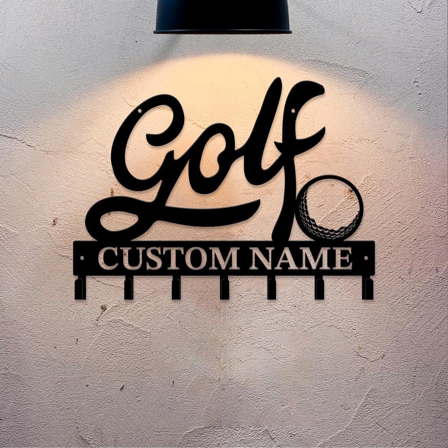 Personalized Custom Name Golf Ball Wall Keys Hooks,Metal Golf Art Clothes Hooks,Metal Golf Lover Wall Home Storage Decorative,For Front Door, Hallway, Kitchen, Bedroom,Keys,Hats (Style H)