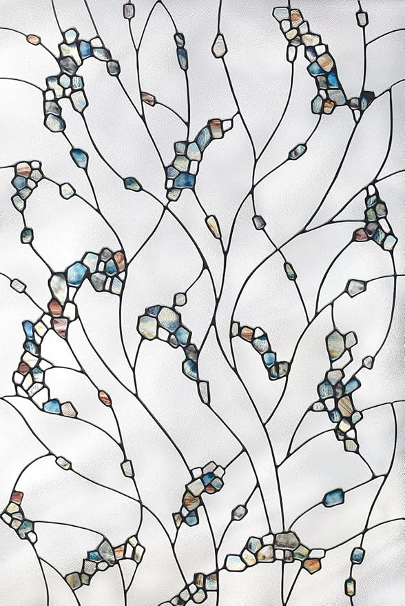 Artscape Elements | Privacy Window Film with Vibrant Colored Pattern | Non-Adhesive & UV Protection | Easy to Apply & Removable | 24 x 36 Inches | Made in USA