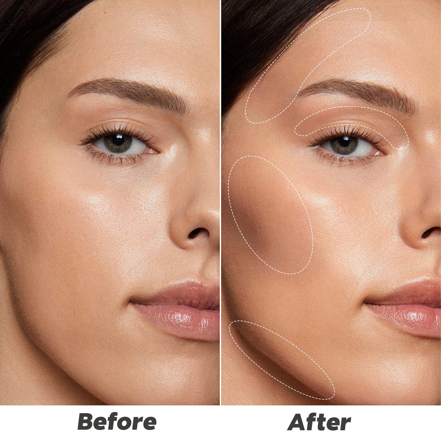 Cool Toned Contour Palette with 2 IN 1 Nose Contouring Brush & Mirror, ?Delicate Texture??Multi-Purposes & Buildable??Long Lasti